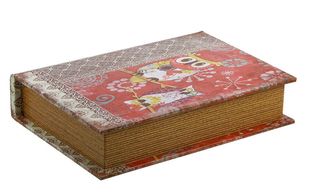 Safe-Album Aufbewahrungsbox SAFE Buchbox Eule, Aufbewahrungsbox im Retro-Design 24 x 17 x 5 cm