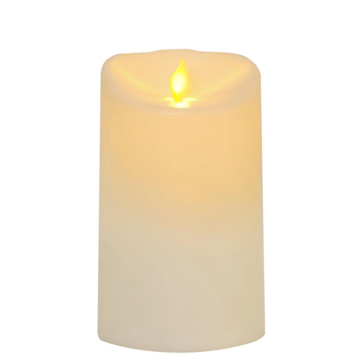 LED-Kerze LED Kerze mit bewegter Flamme outdoor Kunststoff H: 15cm Timer creme