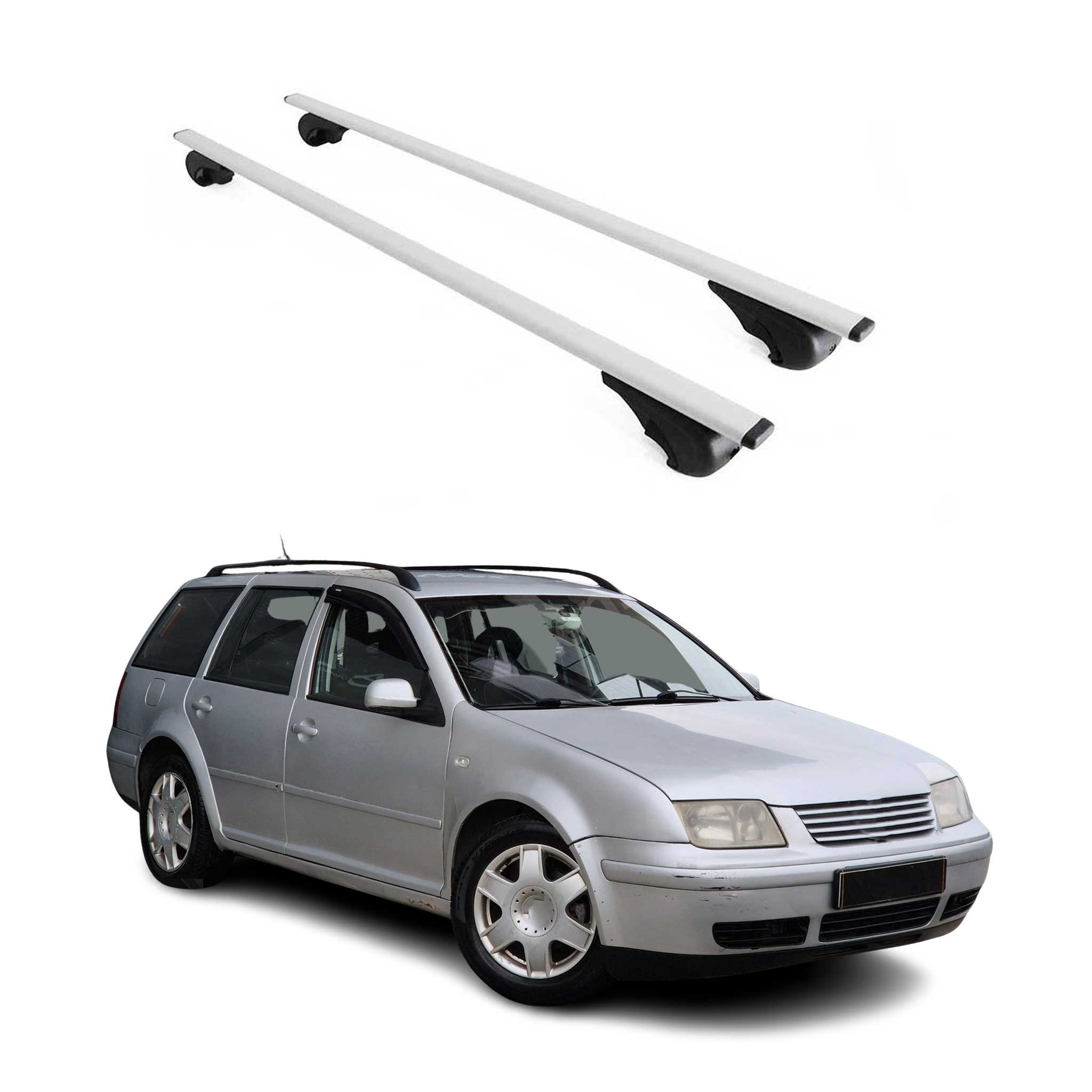 OMAC Dachträger Gepäckträger für VW Bora Variant 1999-2004 Grundträger Metall Grau 2x (2-St), Wasserbeständig,Abnehmbar,Multifunktional,Leichtgewichtig