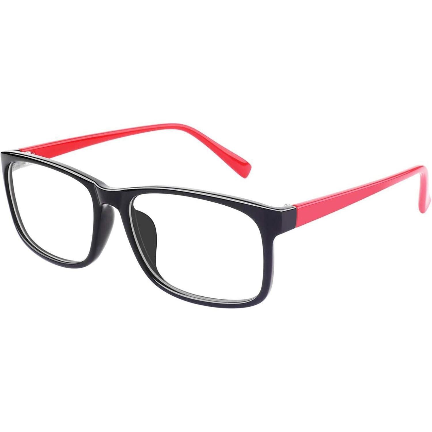 LuxusKollektion Brillengestell Brille Nerdbrille Fake Ohne Stärke Damen Herren UV400 PO2 Schwarz Rot