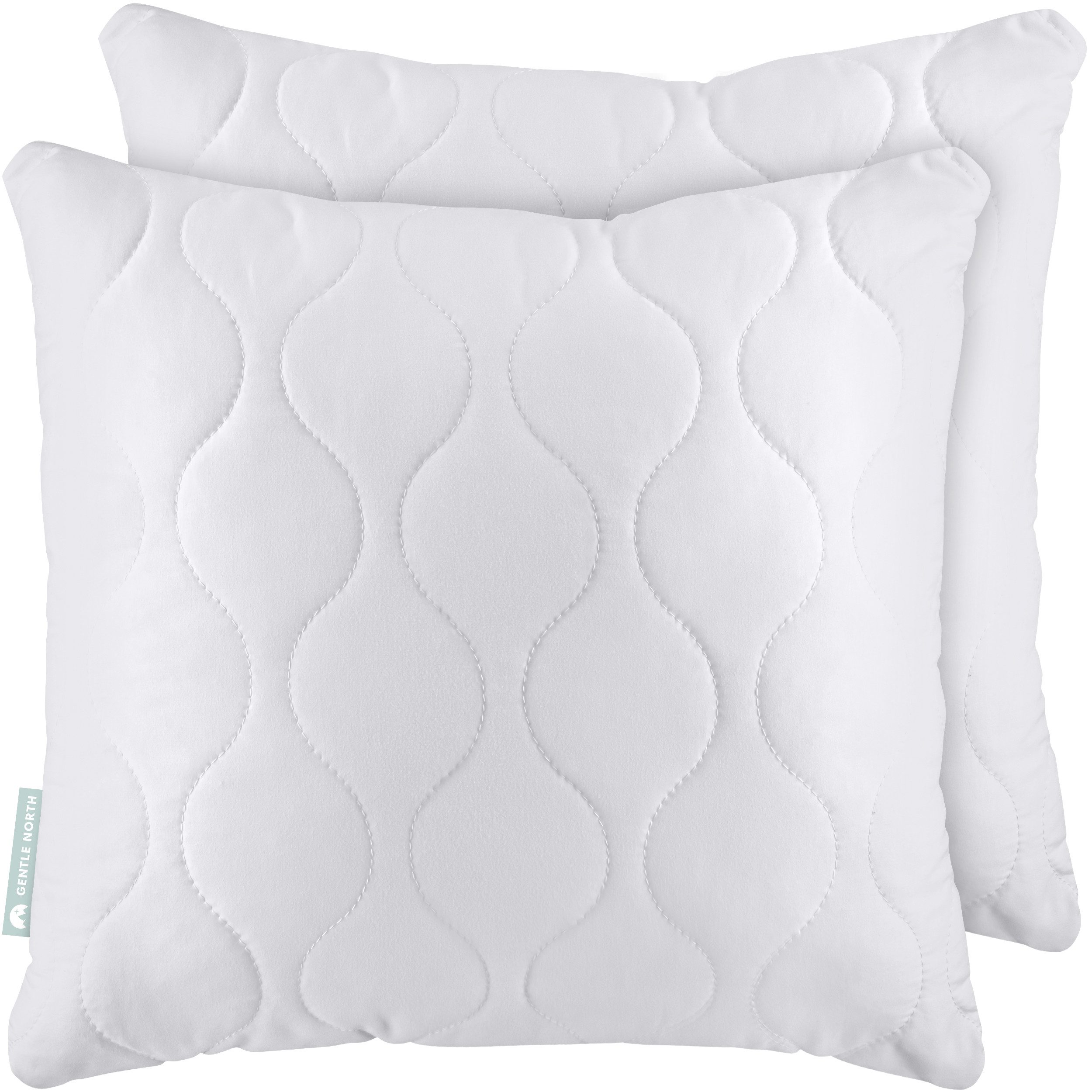 Gentle North Microfaserkissen Kopfkissen- 2er Set Kissen für Bett und als Dekokissen, Füllung: 100% Polyester, Seitenschläfer, Seitschläfer, Rückenschläfer, Bauchschläfer, Reißverschluss für Füllung - waschbar - allergikerfreundlich