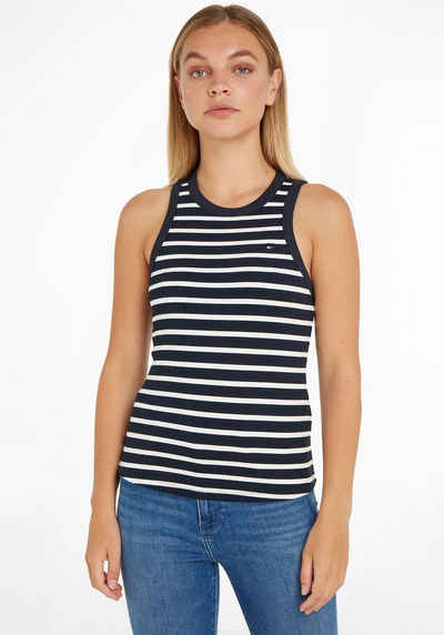 Tommy Hilfiger Ripptanktop SLIM 5X2 RIB TANK TOP NS trägerloses elastisches Ripptop, Rundhals, Stapelpiece, schwer