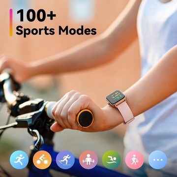 Septoui Smartwatch (2,0 Zoll, Android iOS), Fitness Tracker mit SpO2 Schlaf 100+ Trainingsmod Schrittzähler GPS