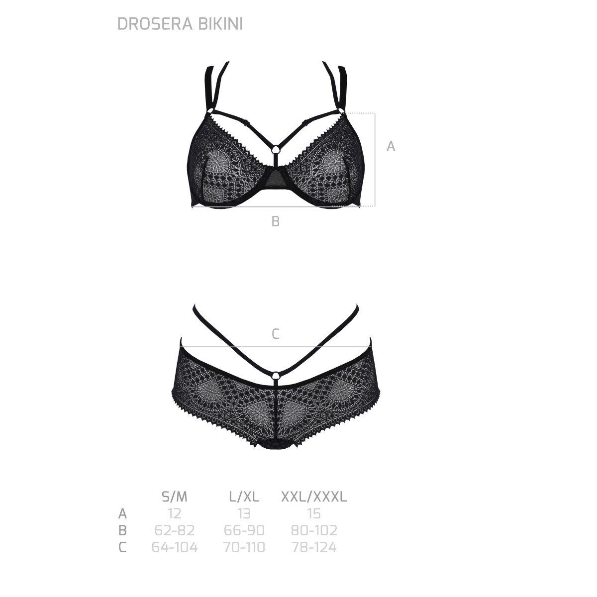 Passion Eco Collection set ECO Drosera black - bikini (L/XL,S/M,XXL) PE Schalen-BH 2pcs Set
