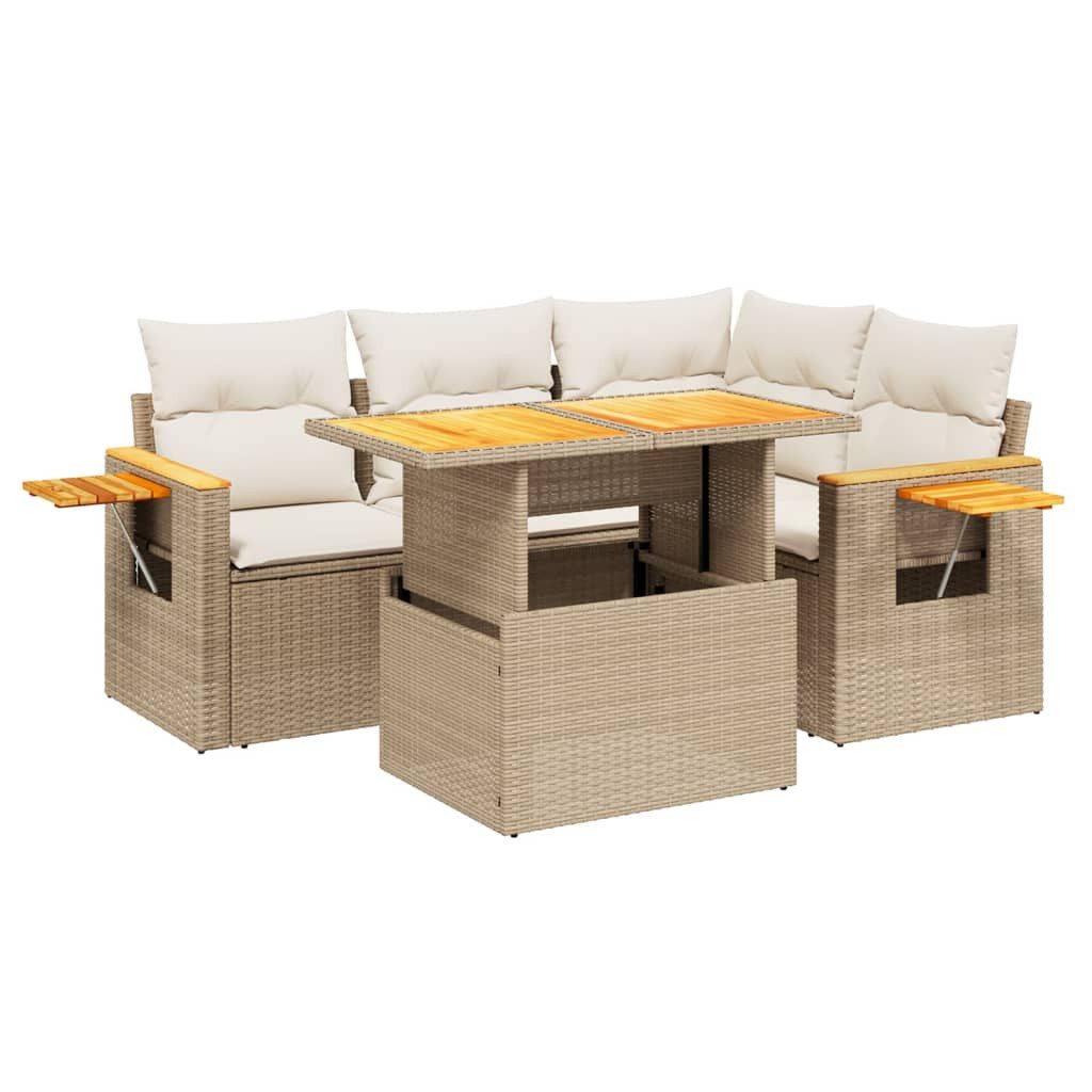 vidaXL Gartenlounge-Set 5-tlg. Garten-Sofagarnitur mit Kissen günstig online kaufen