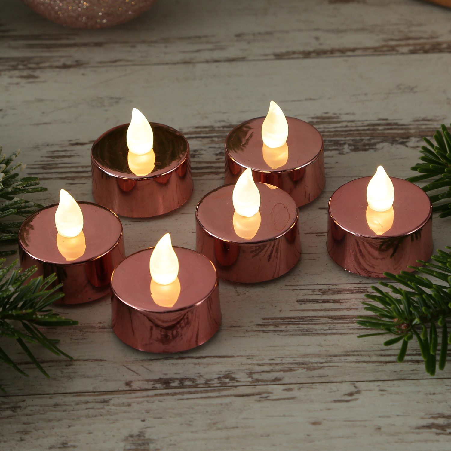 MARELIDA LED-Kerze LED Teelichter flackernd flammenlos mit Batterien D: 3,8 günstig online kaufen