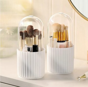 Coonoor Make-Up Organizer Drehbarer Make-up-Pinselbehälter, Transparente staubgeschützte Aufbewahrungsbox