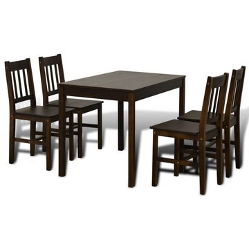 DOTMALL Sitzgruppe Esszimmerset (5-tlg., 1 Tisch, 4 Stühle),aus Kiefernholz, Stabile