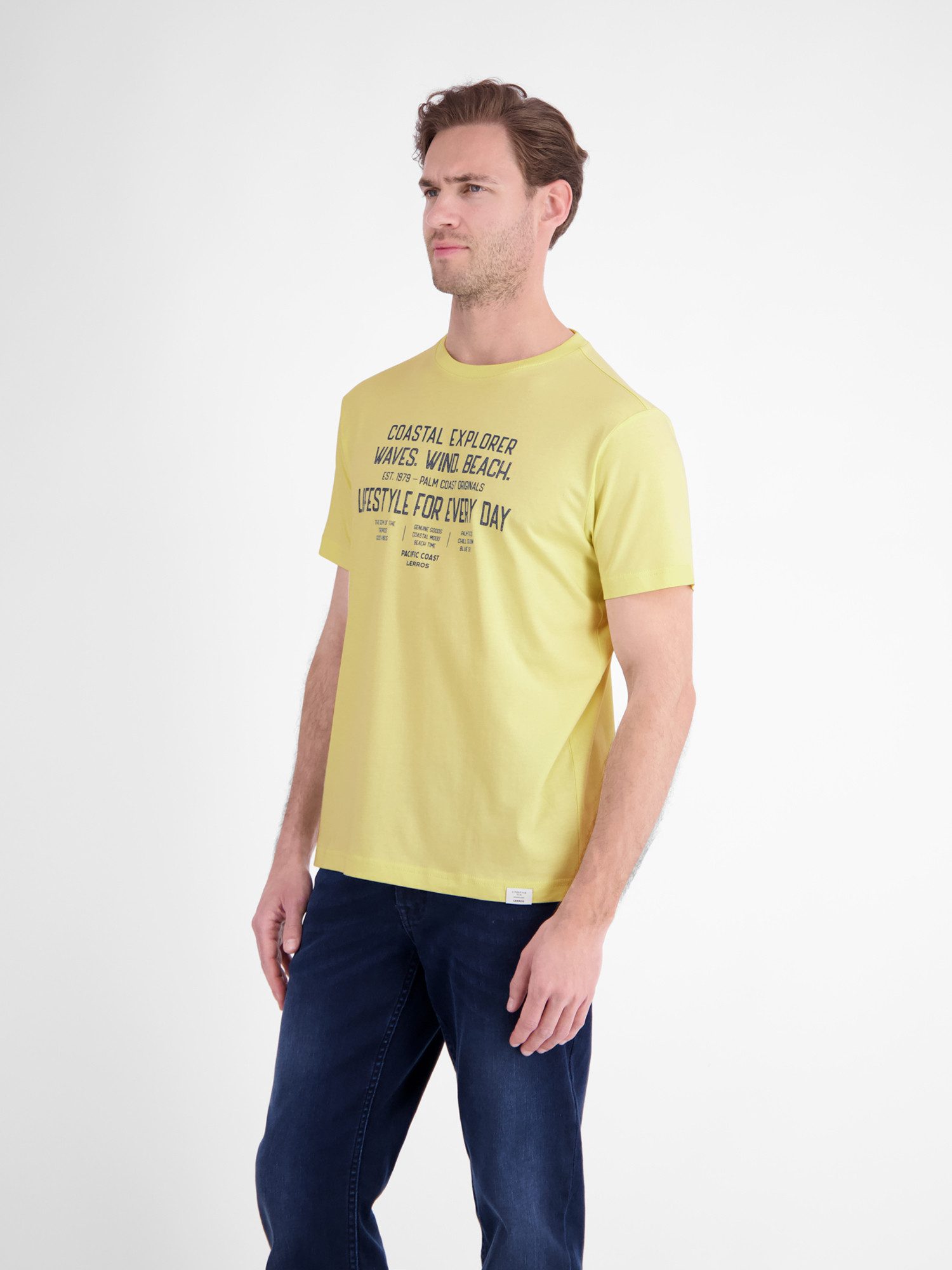 LERROS T-Shirt Sportliches T-Shirt aus Baumwolle mit coolem Slogan-Print