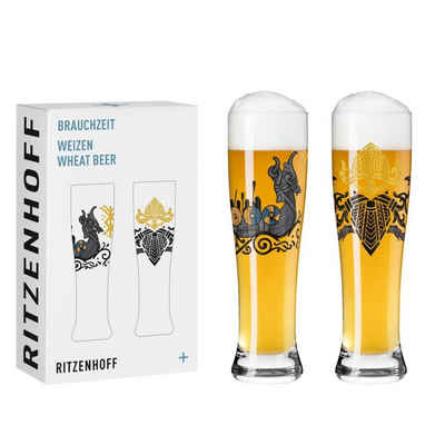 Ritzenhoff Bierglas Brauchzeit, Glas, Mehrfarbig H:25.4cm D:7.5cm Glas