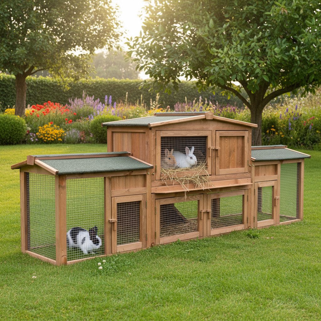 Zooprinz Kleintierstall Dr.Hase mit Doppelauslauf 248x52x90 günstig online kaufen