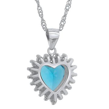 Schmuck-Elfe Herzkette Ocean Heart Aquamarin, 925 Sterling Silber