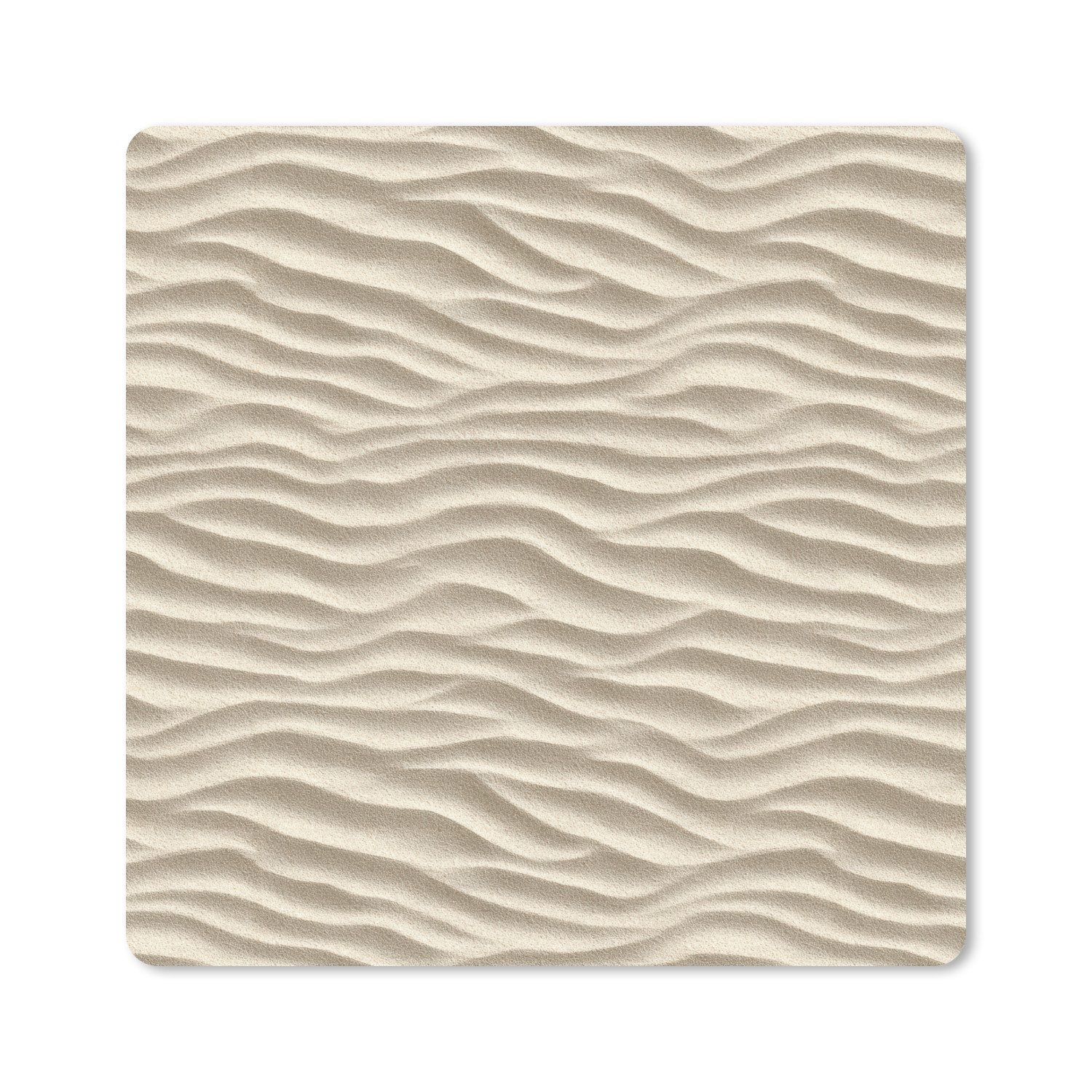 MuchoWow Mauspad Sand - Wellen - Beige (1-St), Mousepad, Schreibtisch Zubehör, Deko, 20x20 cm