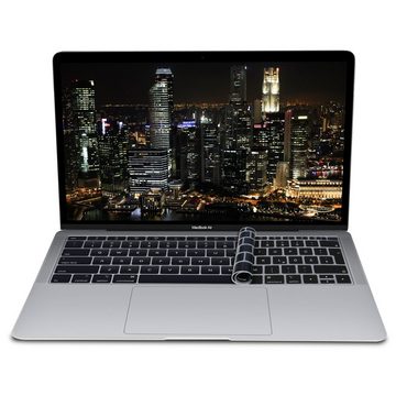 kwmobile Aufbewahrungstasche Silikon Tastaturschutz für Apple MacBook Air 13" Retina (ab Ende 2018) (1-tlg), QWERTZ Keyboard Cover Abdeckung - Schwarz Transparent