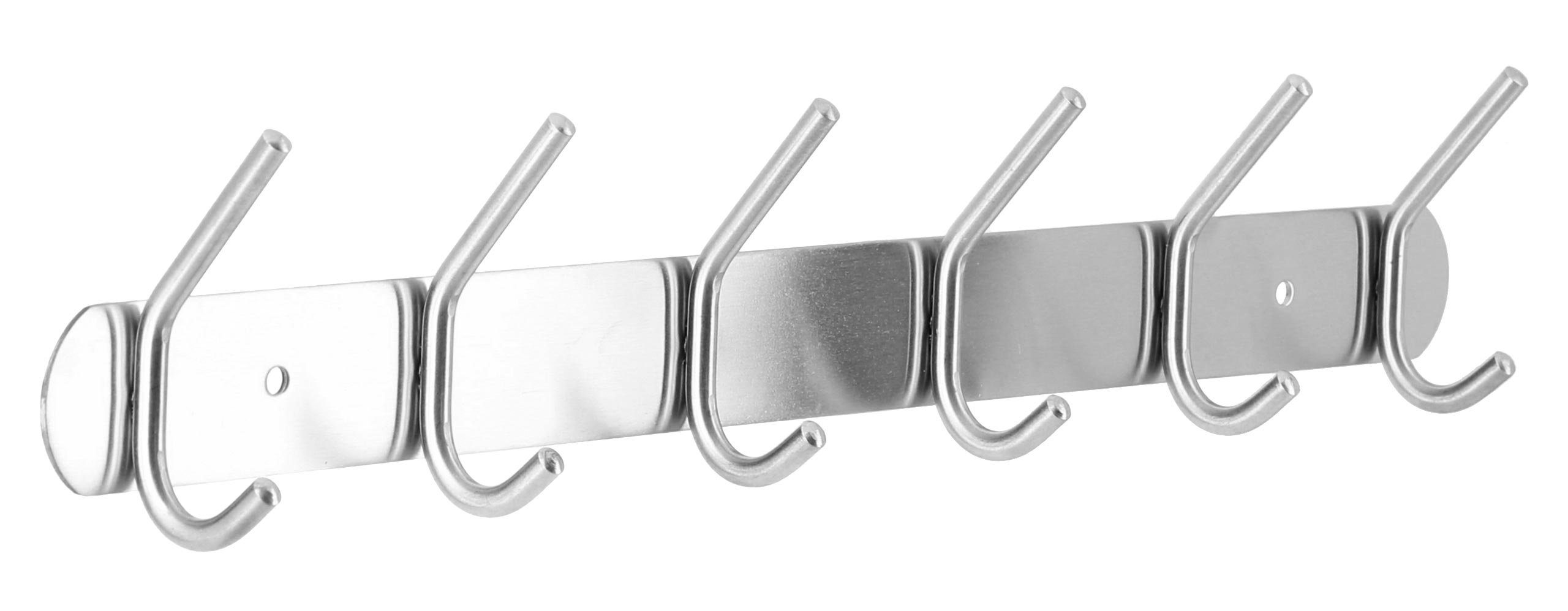 Lantelme Hakenleiste Edelstahl stabil und modern für Küche Garderobe Handtuch Küchenleiste, 6 Haken, Industrial Design