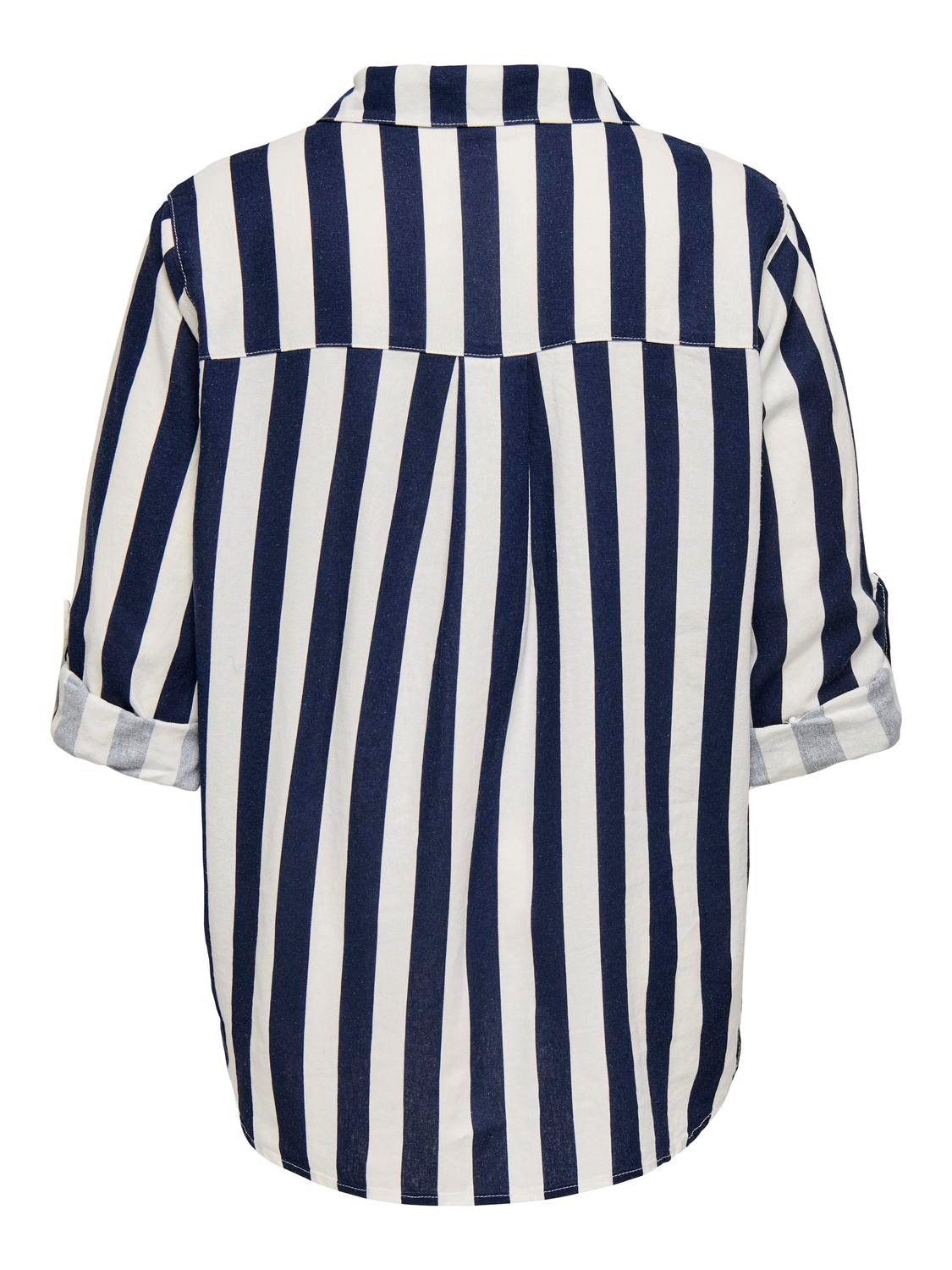 ONLY CARMAKOMA Longbluse CARGOA 3/4 STRAP LINEN BL SHIRT CC PNT mit Leinen