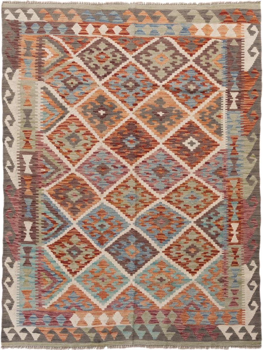 Orientteppich Kelim Afghan 148x194 Handgewebter Orientteppich, Nain Trading, rechteckig, Höhe: 3 mm