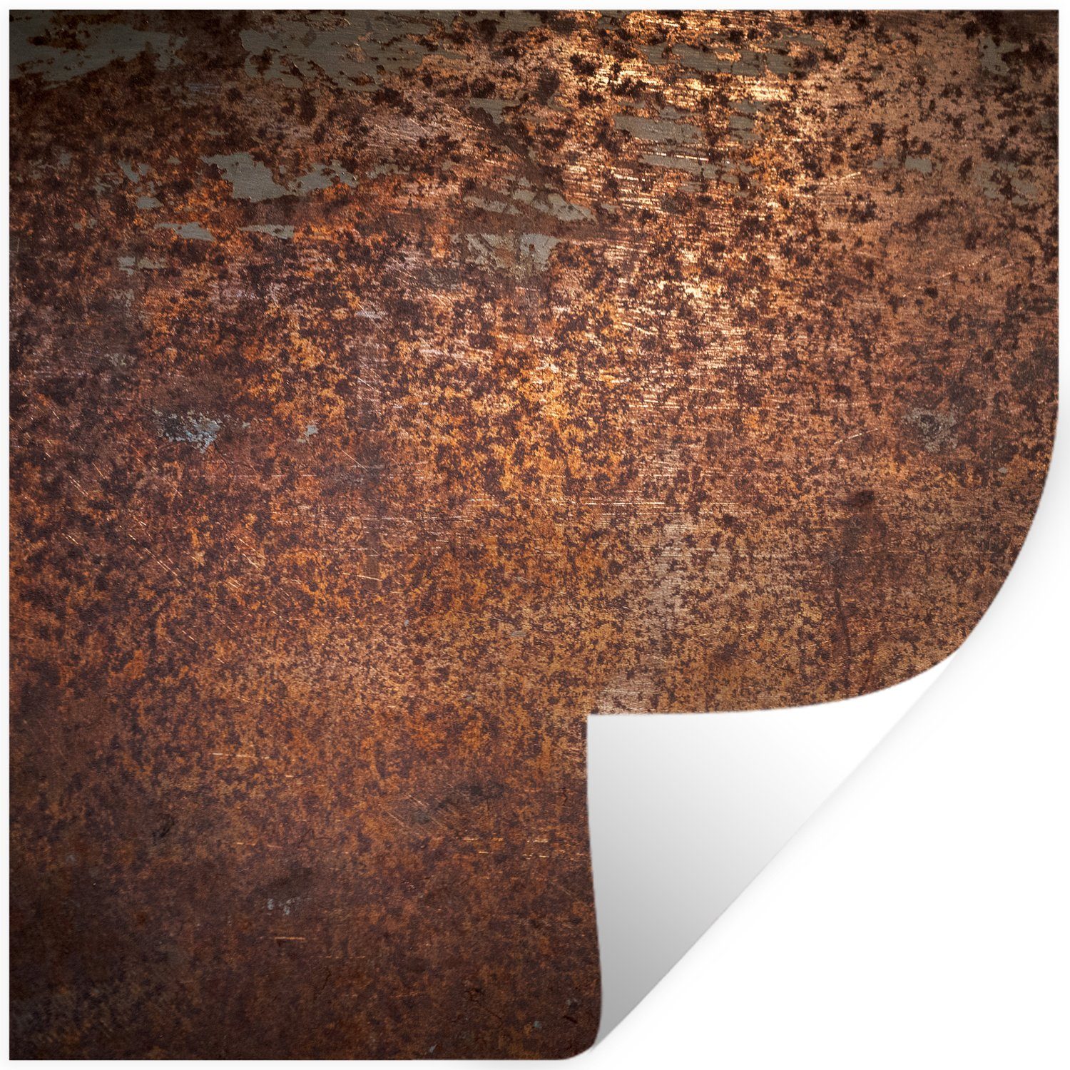 MuchoWow Wandsticker Stahl - Rost - Bronze - Struktur (1 St), Wandaufkleber, Selbstklebend, Wohnzimmer, 30x30 cm