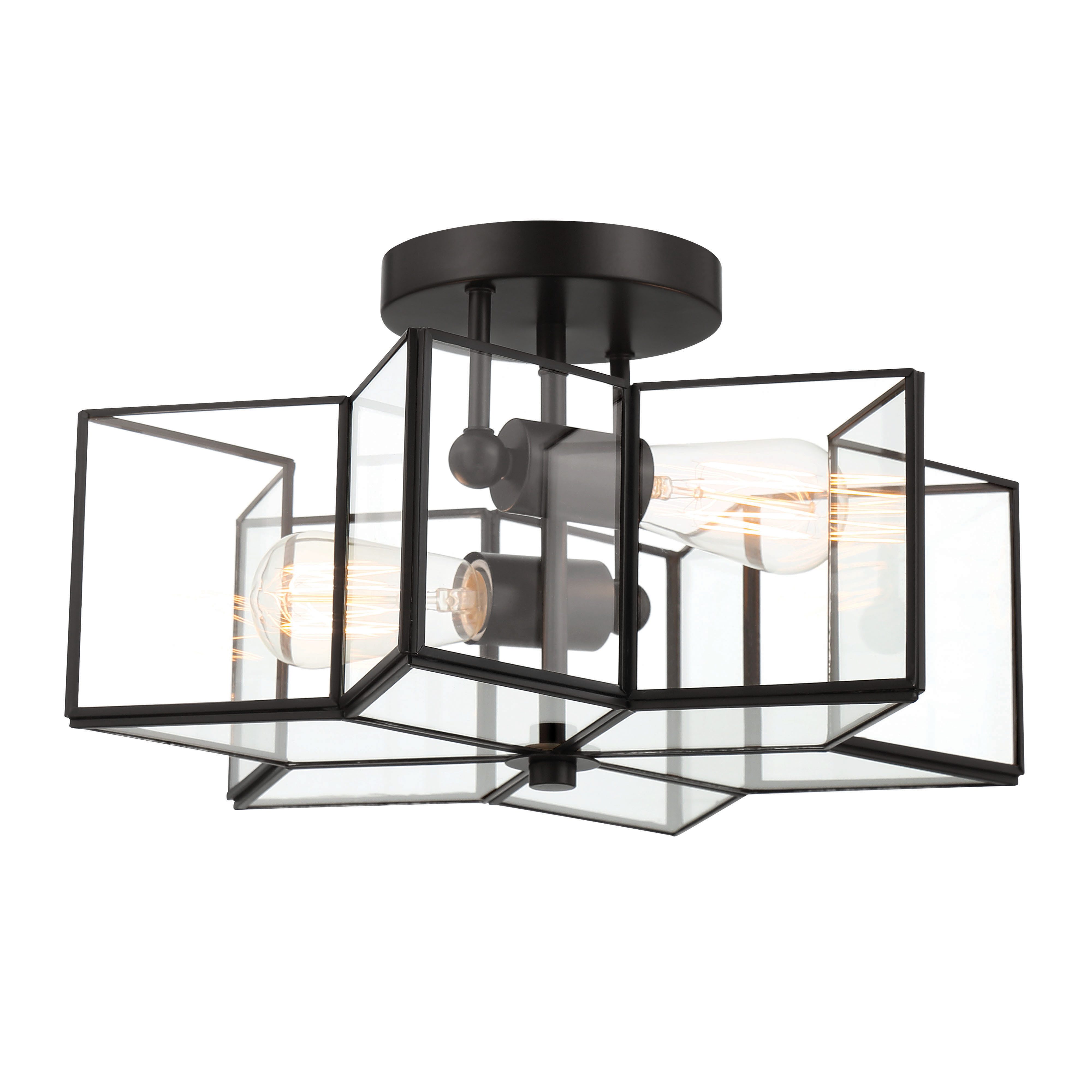 MLT&RIDDLE Deckenfluter 2 Licht 41cm Einzigartige Sternförmige Halbeinbau, ohne Leuchtmittel