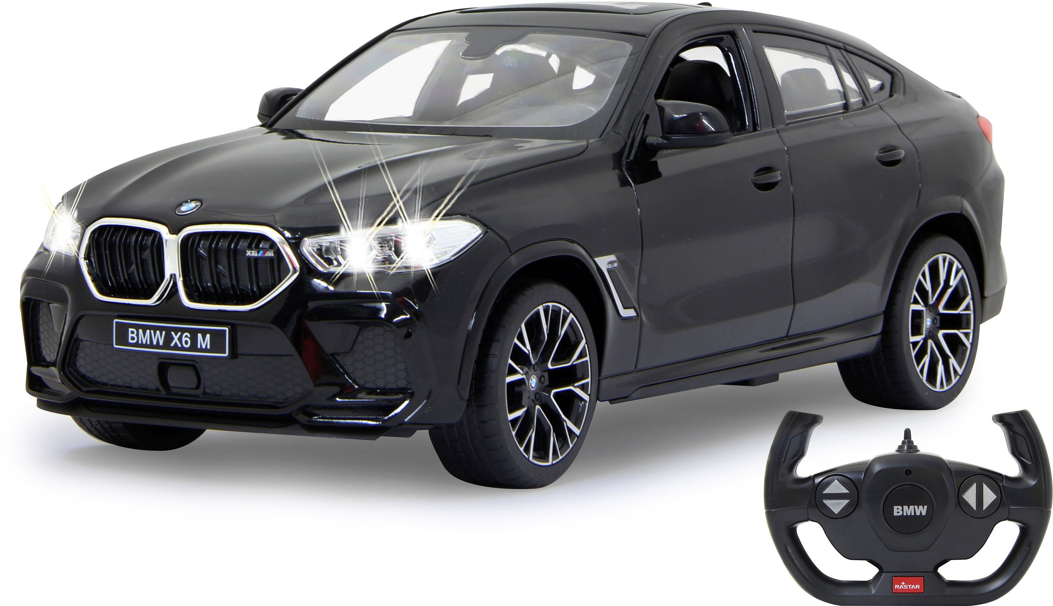Jamara RC-Auto Deluxe Cars, BMW X6 M 1:14, schwarz - 2,4 GHz, mit LED-Lichtern