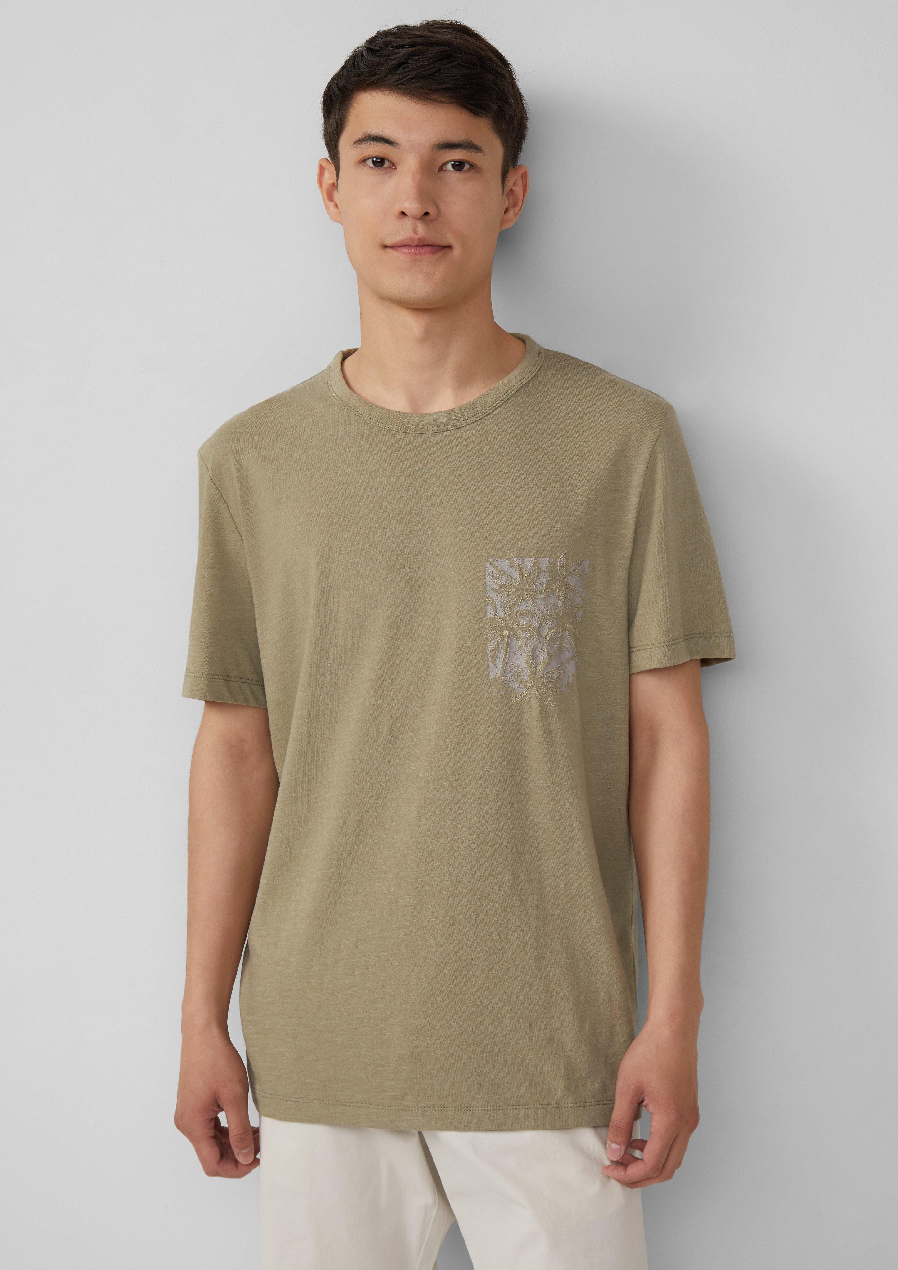 s.Oliver Kurzarmshirt Meliertes T-Shirt aus Baumwollmix günstig online kaufen