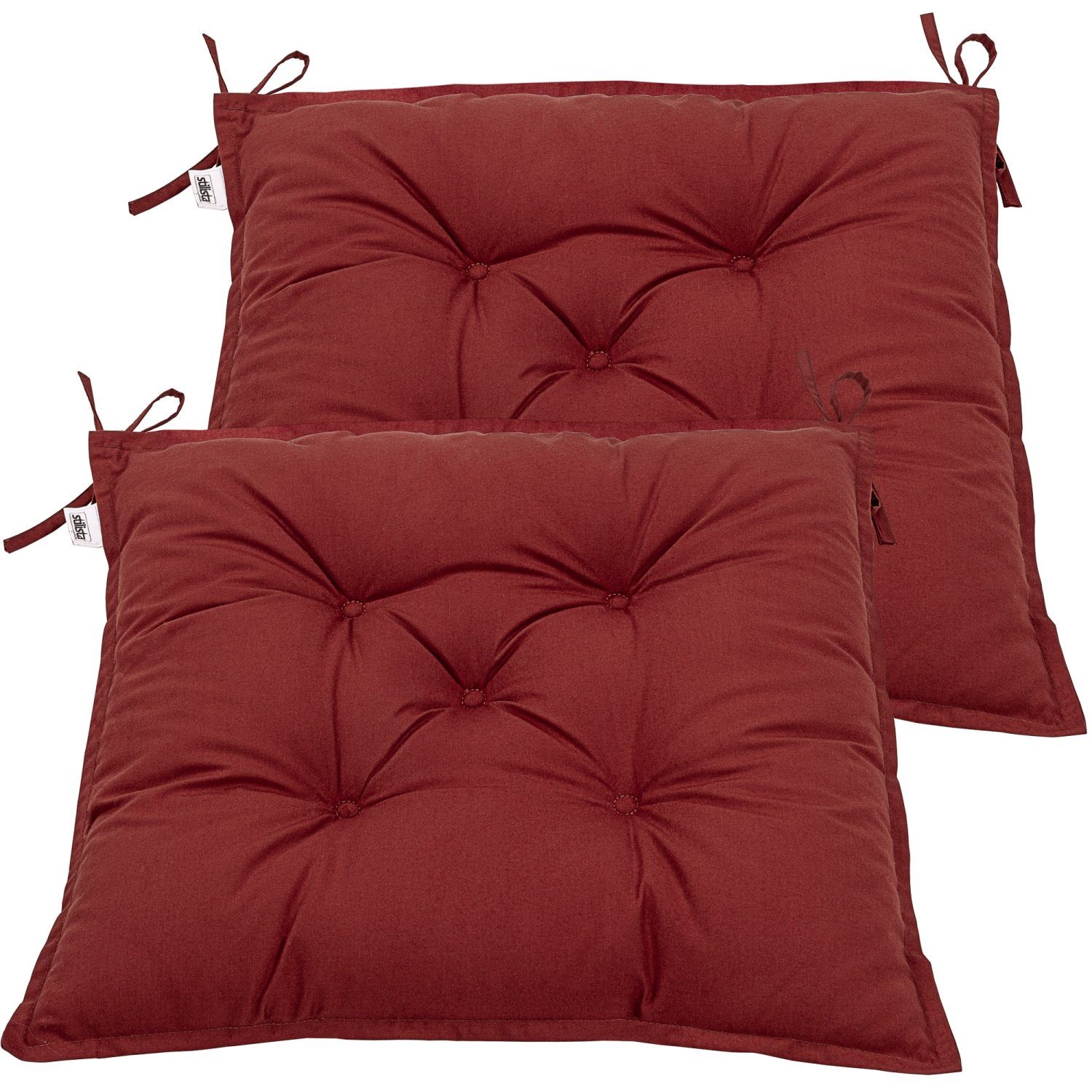 Stuhlkissen Sitzkissen Dekokissen Stuhlauflage Sitzauflage Braun Rot 50x50 cm 