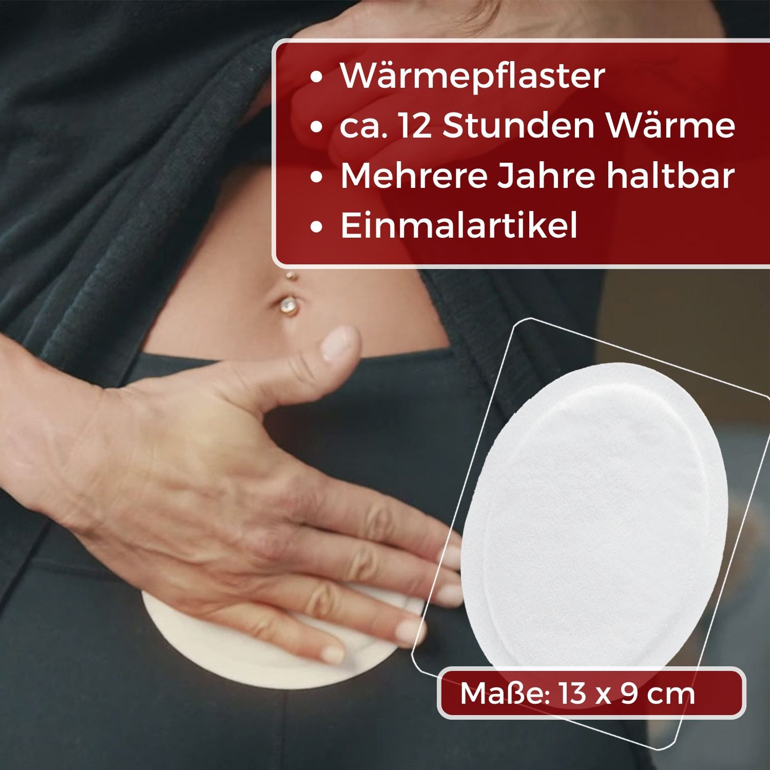 Thermopad Wärmepflaster bei Regelschmerzen (1 St), Luftaktiviert, Bis zu 12 Stunden therapeutische Wärme