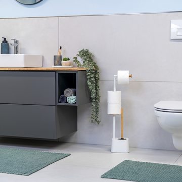 bremermann WC-Garnitur Set de Toilette 3 en 1 avec Porte-Rouleau, Brosse de Toilette