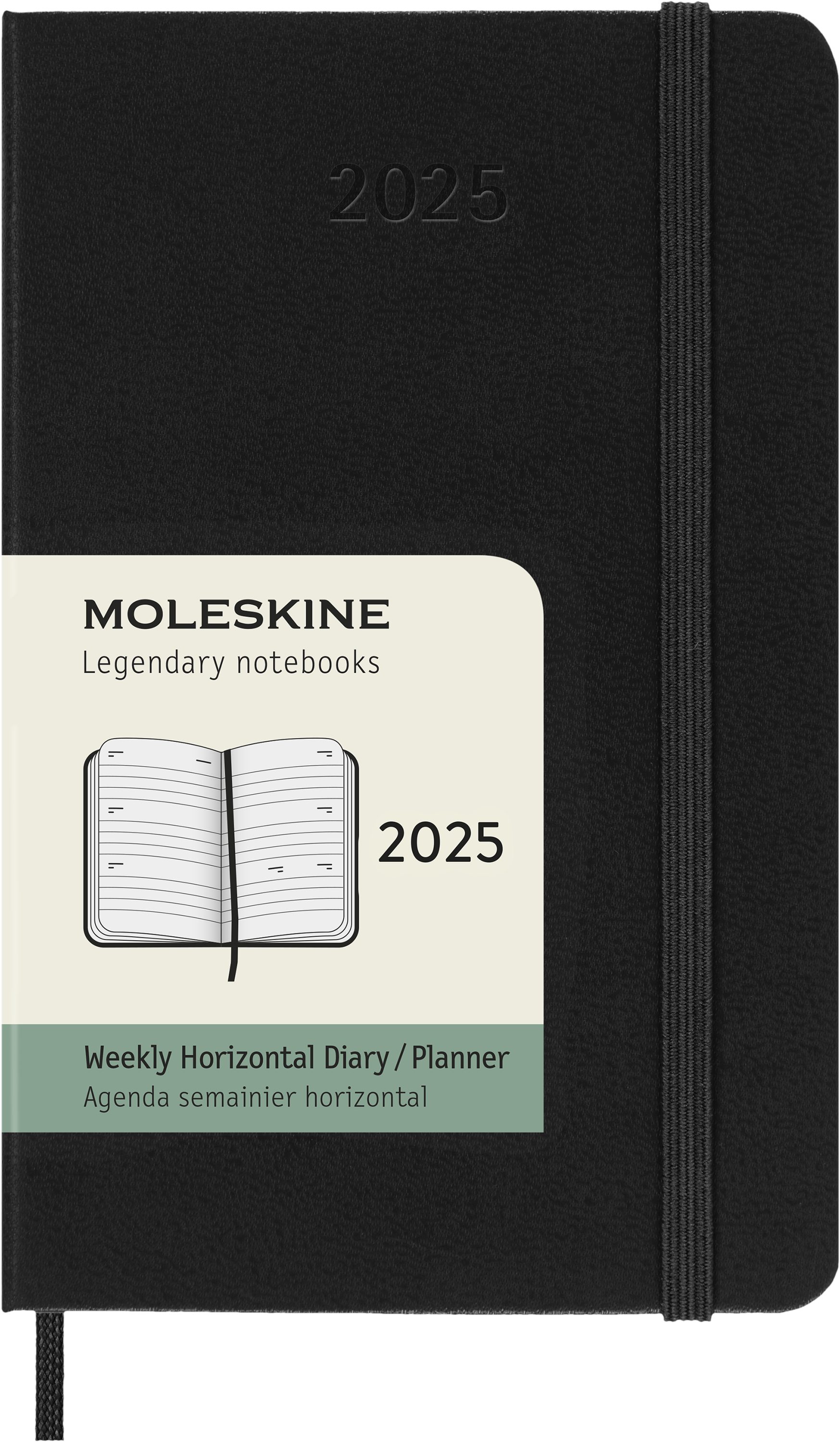 MOLESKINE Buchkalender, 12 Monate Wochenkalender 2025 - Fester Einband - Horizontal - P/A6