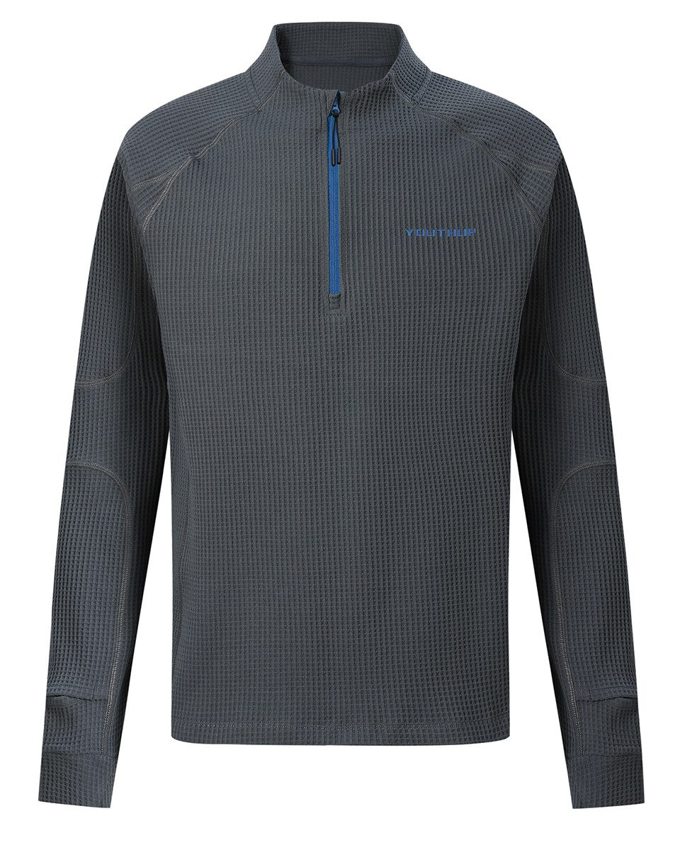YOUTHUP Funktionsshirt Herren Langarmshirt mit Troyer-Kragen in sportlicher Stil