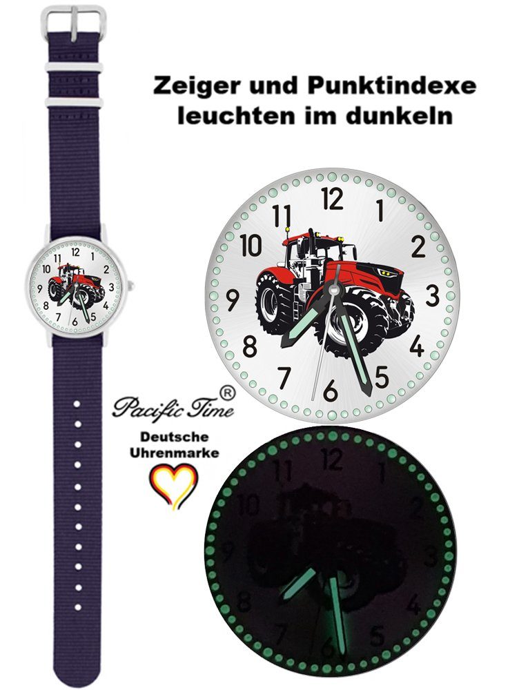 Match violett Design Wechselarmband, Traktor - Time Versand Mix Quarzuhr rot und Gratis Armbanduhr Kinder Pacific