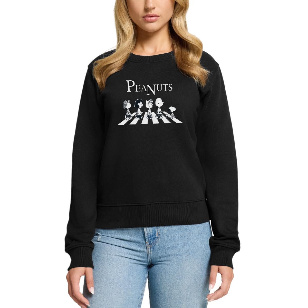 Spreadshirt Sweatshirt Peanuts and Friends Abbey Road Damen Premium Pullover (1-tlg)