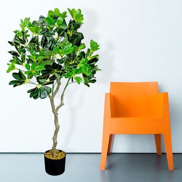 Kunstbaum Kunstpflanze Schefflera Aralie Kunstbaum Künstliche Pflanze 100 cm, Decovego