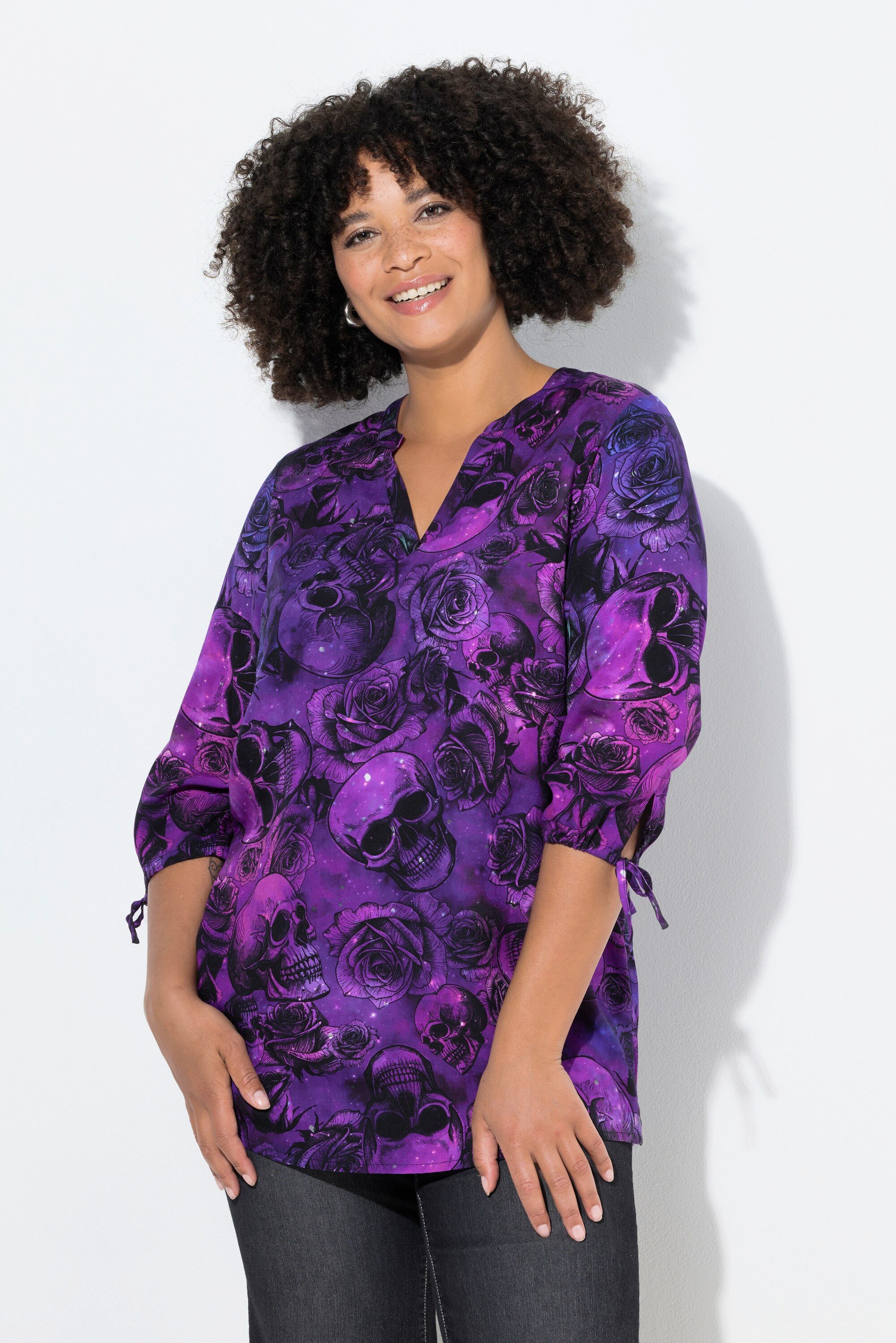 Angel of Style Tunika Tunika A-Linie Totenkopf-Muster 3/4-Ärmel günstig online kaufen