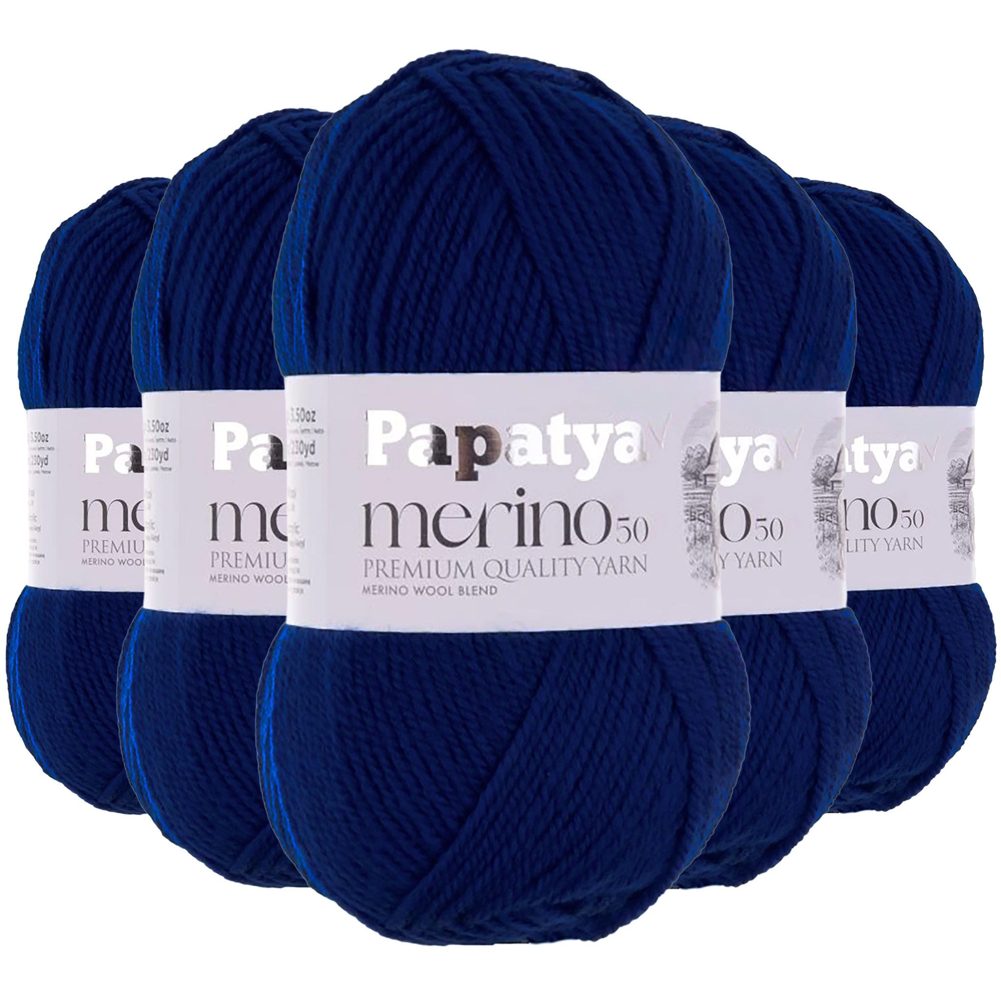 maDDma 5x100g Winterwolle Papatya Merin50 Strickgarn Häkelgarn Häkelwolle, 1050 m (Sparpaket (5 Knäuel je 100g), 5-St), königsblau