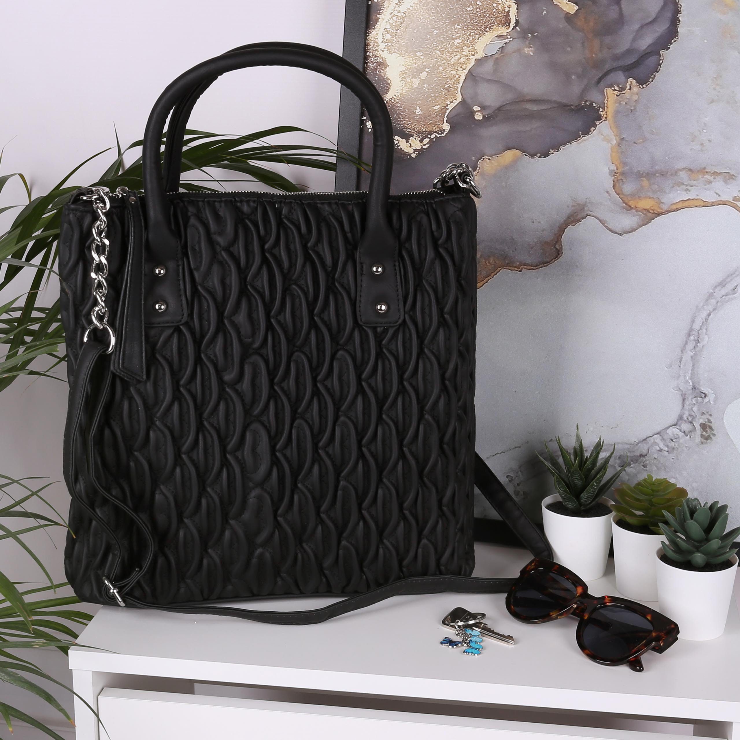 Sarcia.eu Umhängetasche Schwarze gesteppte Handtasche Einheitsgröße