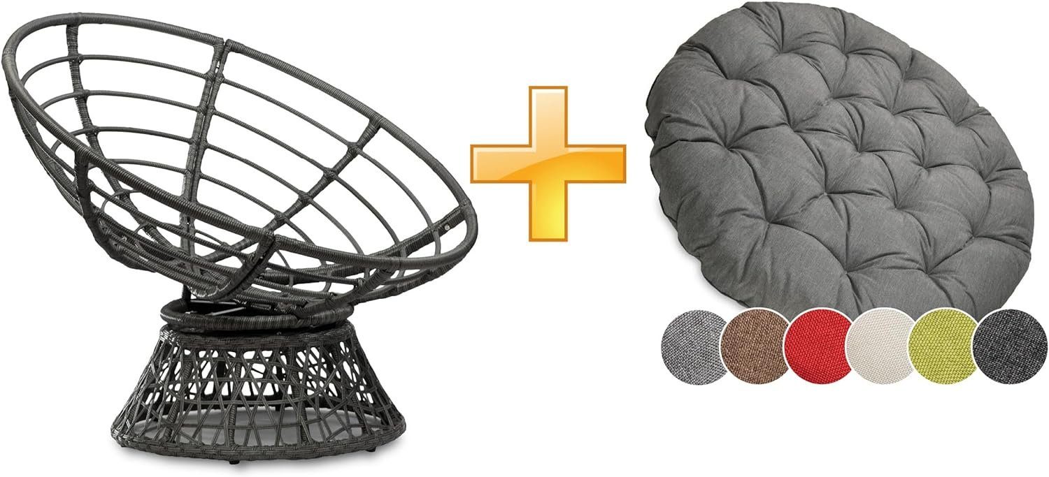 sunnypillow Rattanstuhl Papasansessel, Rattansessel mit Kissen rund Durchme günstig online kaufen