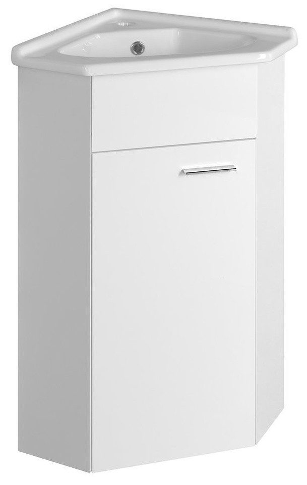 Aqualine Waschbeckenunterschrank ZOJA Eck-Unterschrank 40,5x74x40,5cm, weiß Aqualine-50345