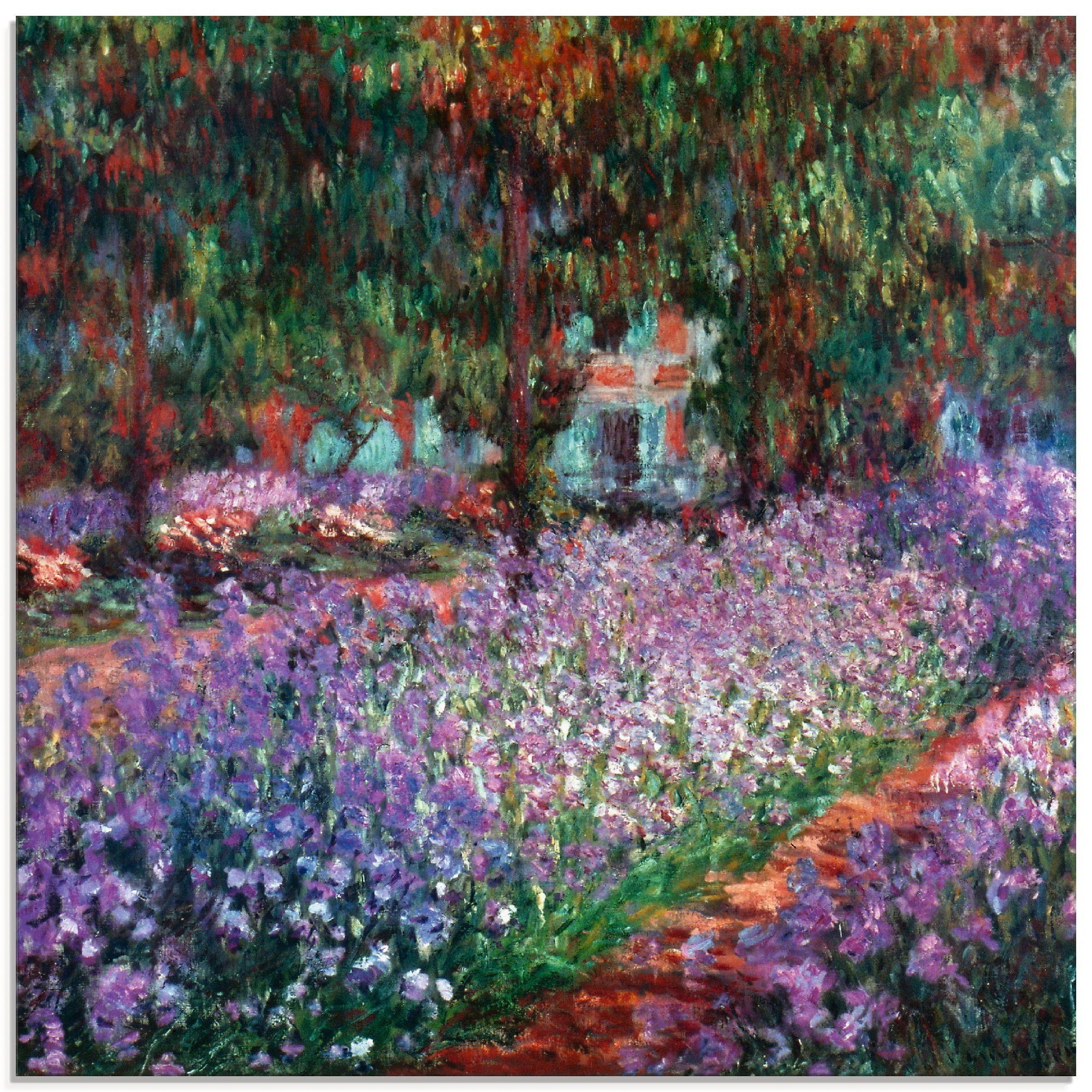 Artland Glasbild Der Garten des Künstlers bei Giverny, Garten (1 St), in verschiedenen Größen