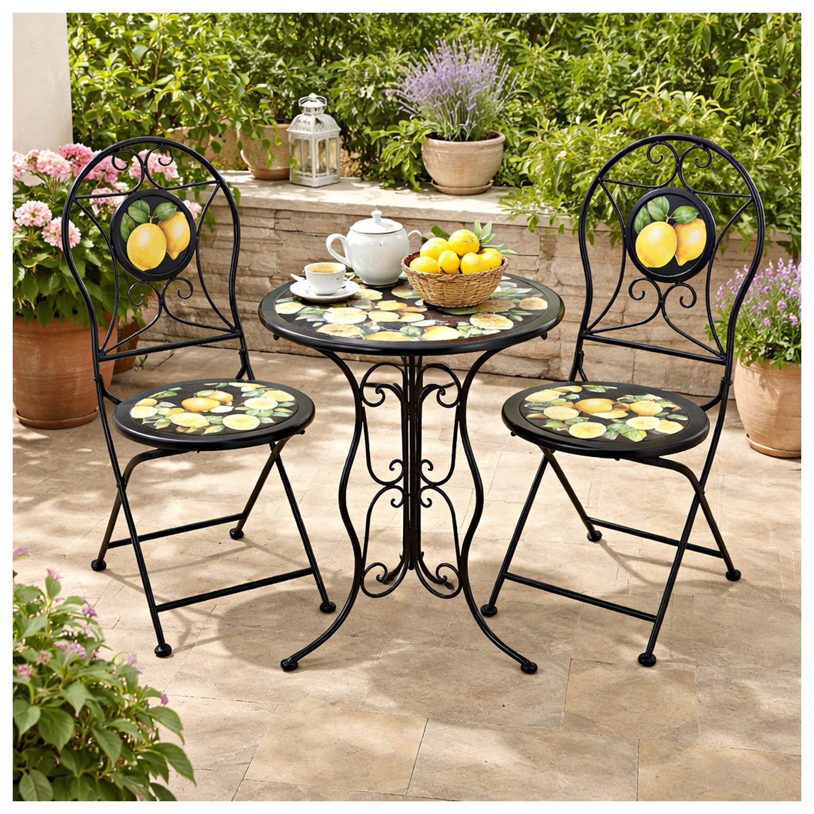 HTI-Living Gartentisch Gartentisch Menton Schwarz (Stück, 1-St., 1 Gartentisch)