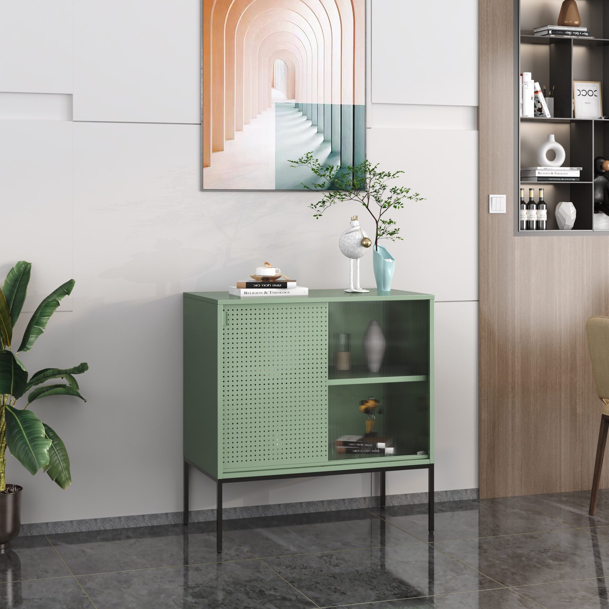 en.casa Sideboard, »Eidsvoll« mit Metalltür und günstig online kaufen