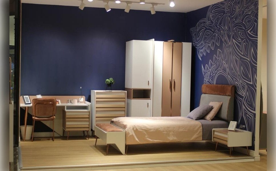 Xlmoebel Jugendzimmer-Set Stilvolles Jugendzimmer mit Kleiderschrank, Kommode und Schreibtisch, (6-tlg., Schlafzimmer-Set), Hergestellt in Europa