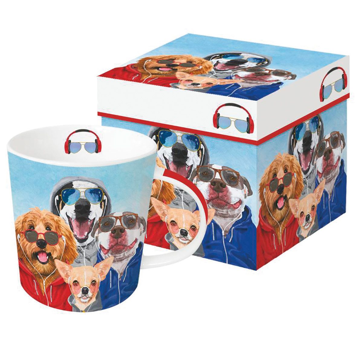 ppd PAPERPRODUCTS DESIGN GmbH Tasse Chillin Dogs Trendmug Porzellanbecher mit Geschenkkarton, 1-tlg.