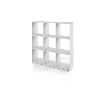 Mucola Raumteiler Raumtrenner Weiß 9 Fächer Bücherschrank Kinderregal, Stück, Melaminbeschichtet