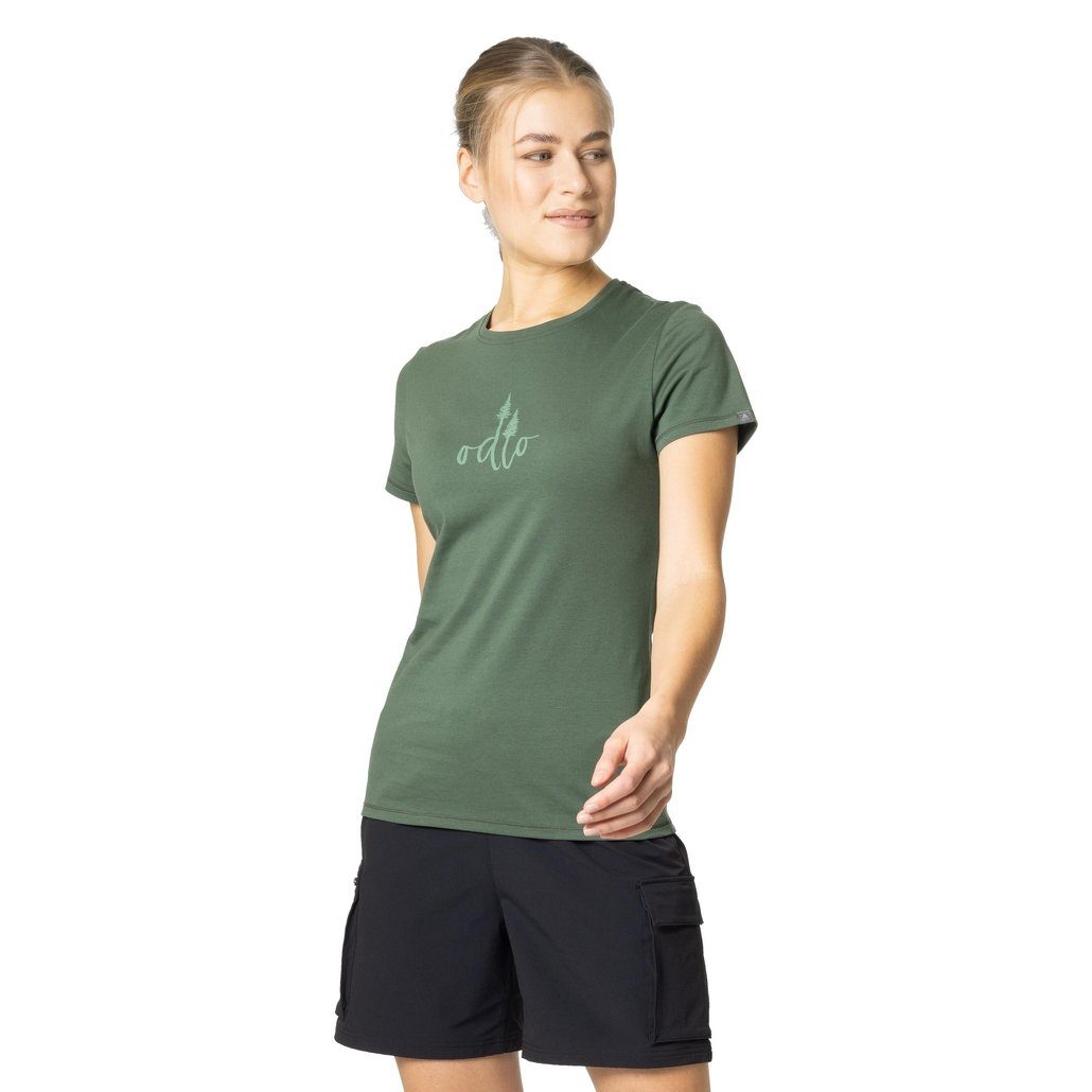 T Odlo crew green 40415 KUMANO neck s/s T-Shirt camping T-shirt