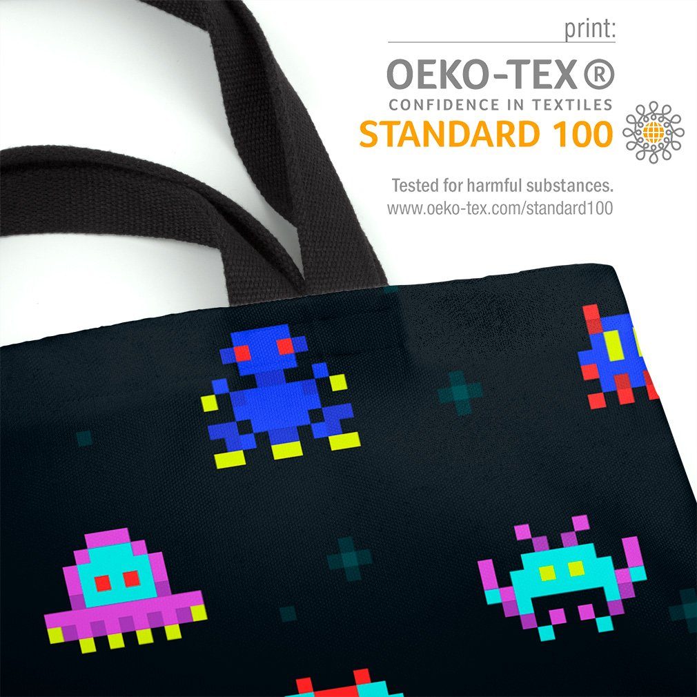 Retro Henkeltasche Video VOID Invaders Pixel Invaders Gamer Game Pixel Game Space (1-tlg), Retro