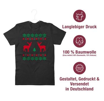 Shirtracer T-Shirt Norweger Pixel Rentier Weihnachten Weihachten Kleidung