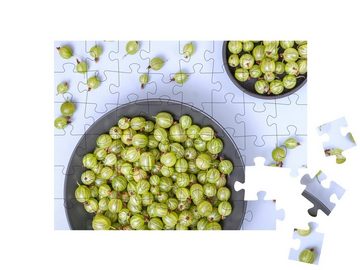 puzzleYOU Puzzle Reife grüne Stachelbeere, 48 Puzzleteile, puzzleYOU-Kollektionen Obst, Essen und Trinken