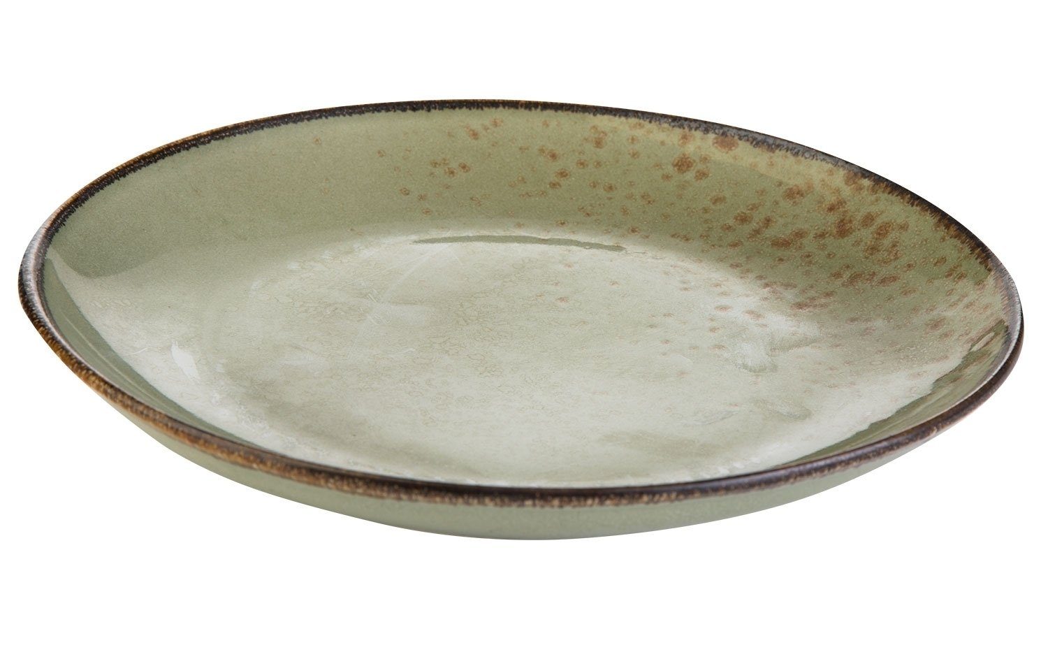 CreaTable Десертная тарелка NATURE COLLECTION, Ø 21 cm, Grün, Steinzeug, mit Reaktivglasur