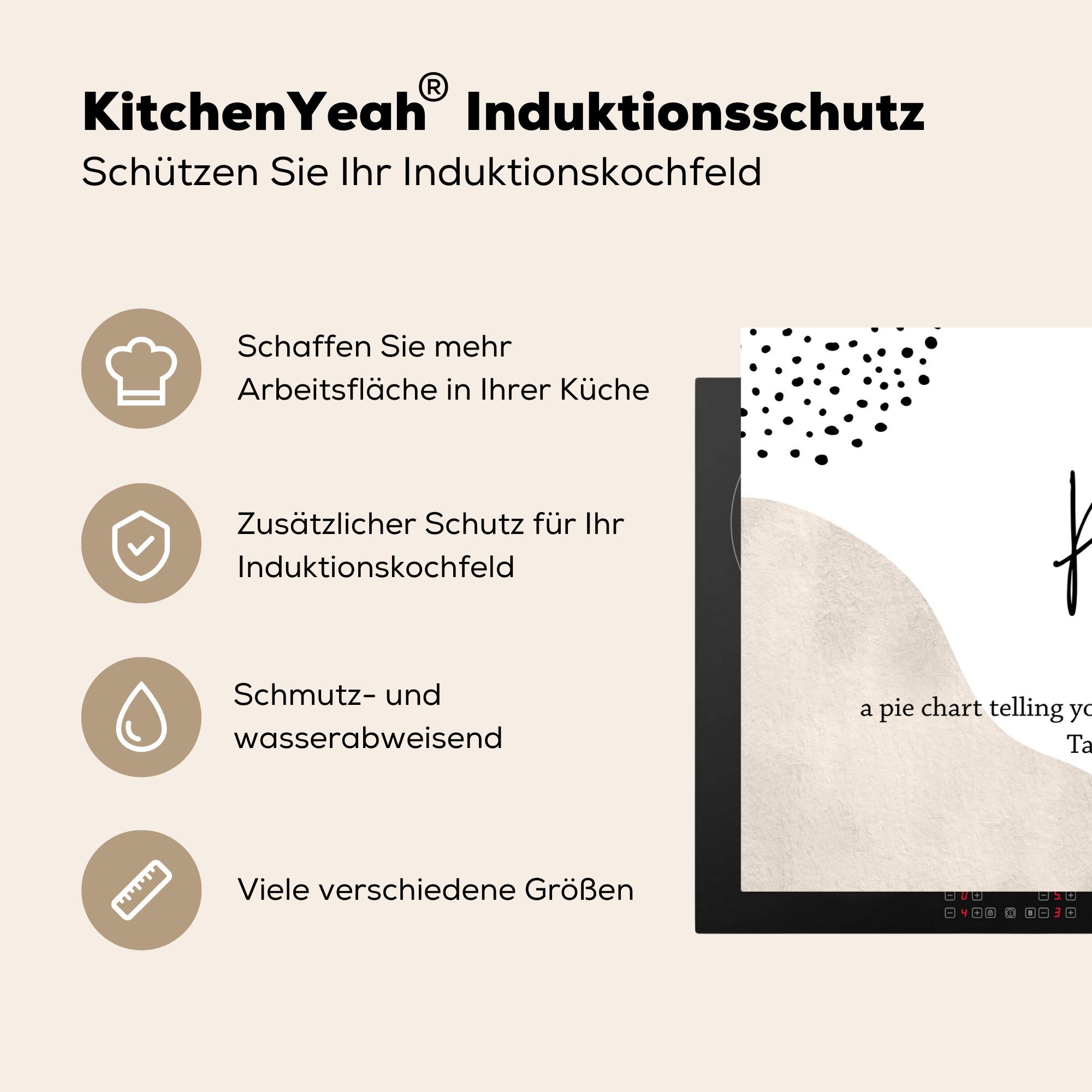 die - Pizza Vinyl, - Ceranfeldabdeckung Herdblende-/Abdeckplatte - Sprichwörter MuchoWow - 81x52 Pizza küche, Definition, Induktionskochfeld Zitate Wörterbuch tlg), (1 cm, für Schutz